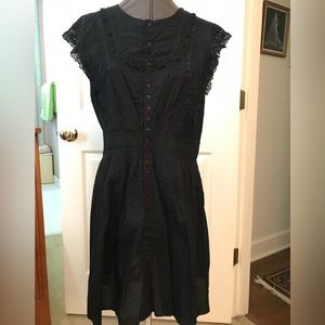 Black Croquette eyelet dress size small